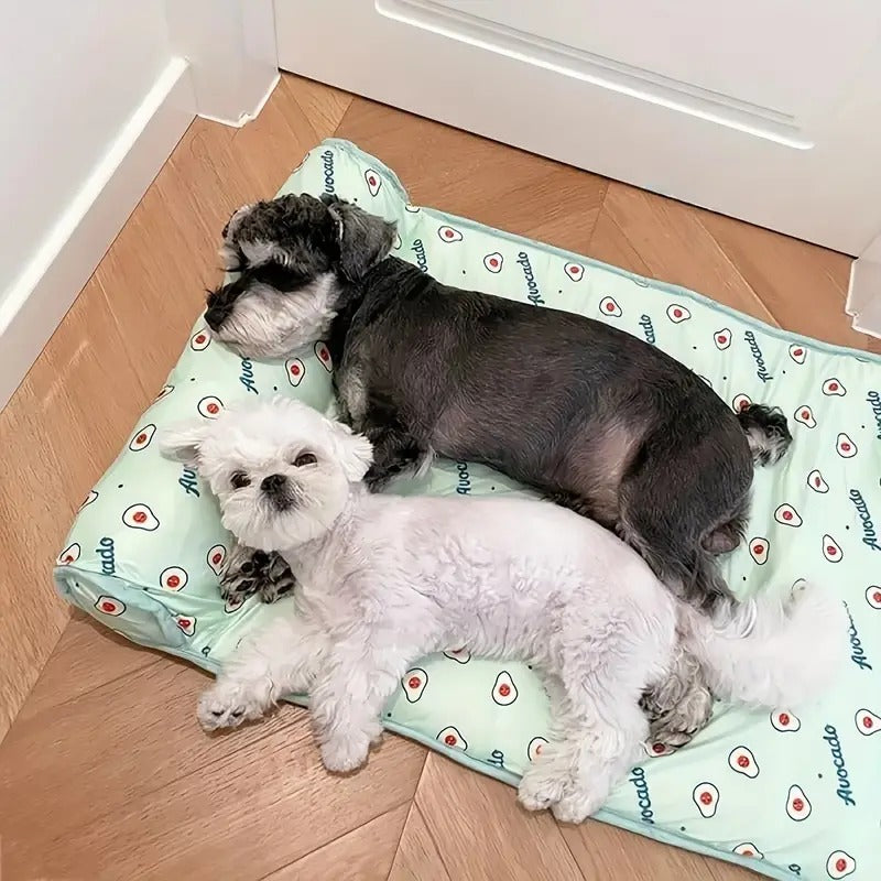 Cooling Cat Bed - Summer Pet Sleeping Mat with Pillow