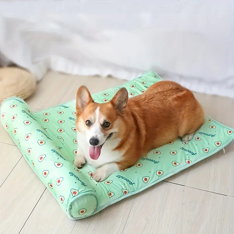 Cooling Cat Bed - Summer Pet Sleeping Mat with Pillow