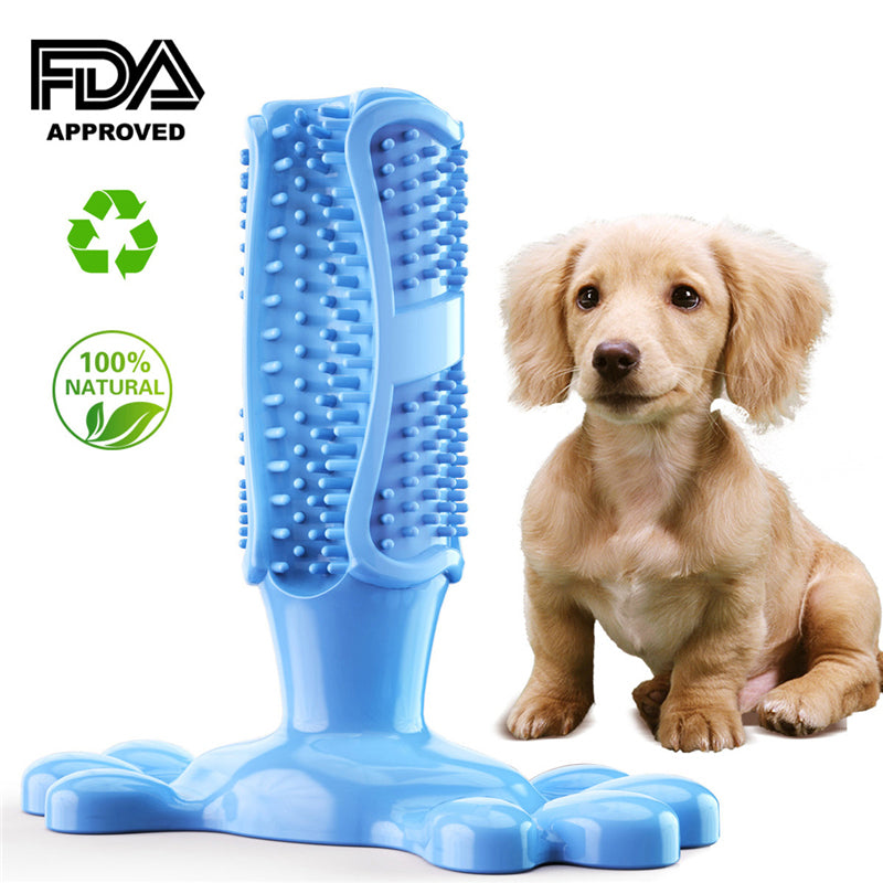 (2-in-1) Dog Effortless Toothbrush ᵀᴹ Rubber Durable Chew for all Breeds of Puppies & Dogs