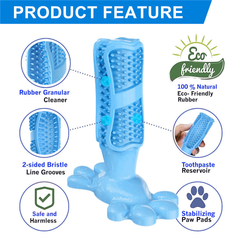 (2-in-1) Dog Effortless Toothbrush ᵀᴹ Rubber Durable Chew for all Breeds of Puppies & Dogs
