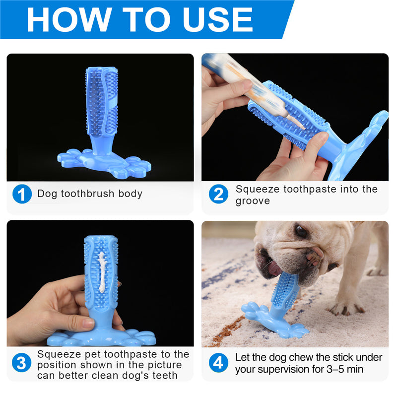 (2-in-1) Dog Effortless Toothbrush ᵀᴹ Rubber Durable Chew for all Breeds of Puppies & Dogs