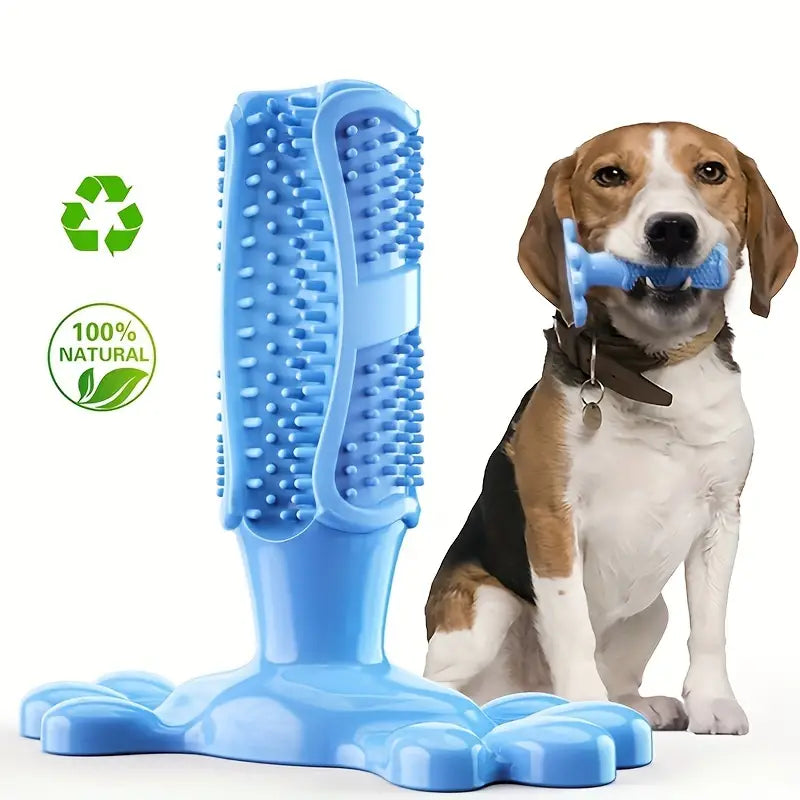 (2-in-1) Dog Effortless Toothbrush ᵀᴹ Rubber Durable Chew for all Breeds of Puppies & Dogs