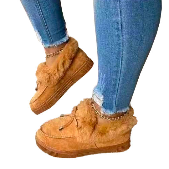 Women Round Toe Thick Sole Shoes, Orthopedic Thick Warm Cotton Boots