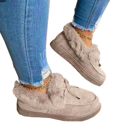 Women Round Toe Thick Sole Shoes, Orthopedic Thick Warm Cotton Boots