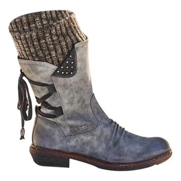 (Last day 70% OFF) Women's Winter Warm Lace Up Snow Boots, Comfort Wide Mid-calf Boots