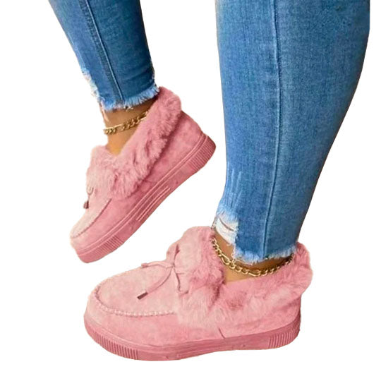Women Round Toe Thick Sole Shoes, Orthopedic Thick Warm Cotton Boots