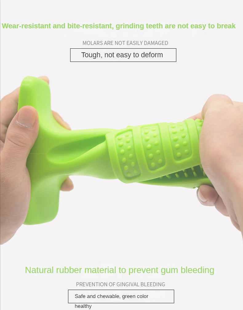(2-in-1) Dog Effortless Toothbrush ᵀᴹ Rubber Durable Chew for all Breeds of Puppies & Dogs