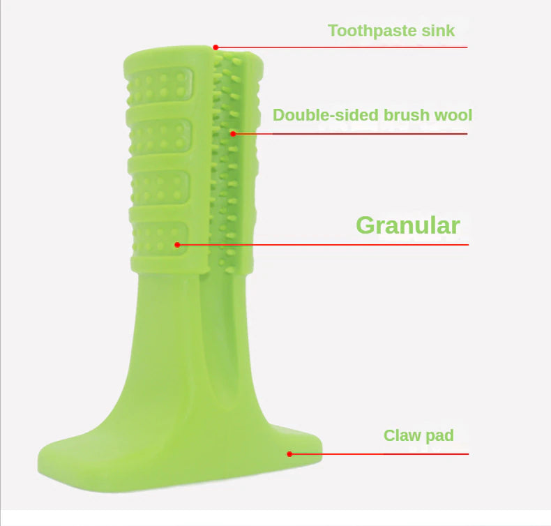 (2-in-1) Dog Effortless Toothbrush ᵀᴹ Rubber Durable Chew for all Breeds of Puppies & Dogs