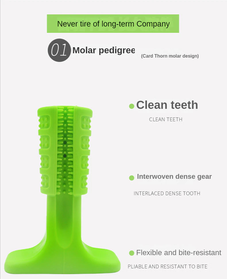(2-in-1) Dog Effortless Toothbrush ᵀᴹ Rubber Durable Chew for all Breeds of Puppies & Dogs