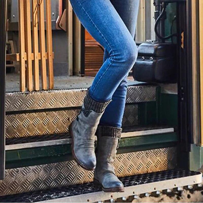 (Last day 70% OFF) Women's Winter Warm Lace Up Snow Boots, Comfort Wide Mid-calf Boots