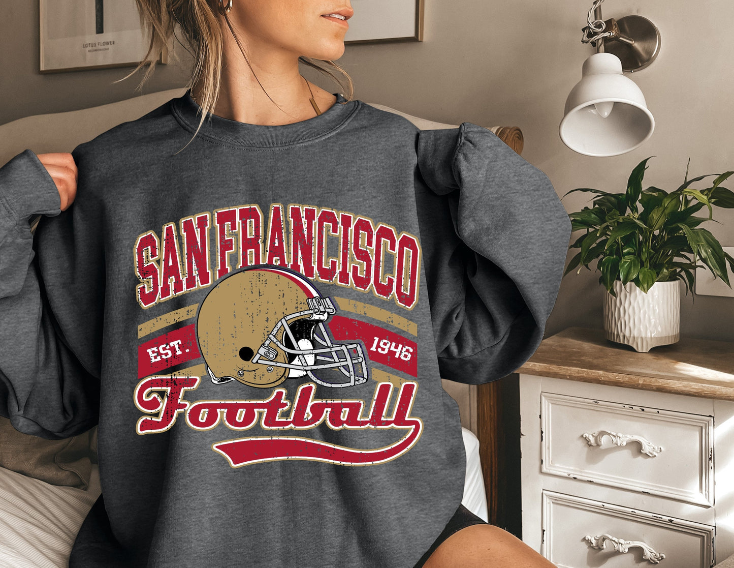 Vintage San Francisco Football Crewneck, San Francisco Sweatshirt, 49 football, Womens Football sweatshirt, San Francisco gift, Game Day,