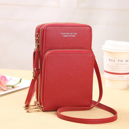 Leather Small Crossbody Bag/Mini Messenger Shoulder Handbag