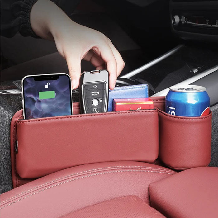 🔥HOT SALE 45% OFF 💖Car Leather Cup Holder Gap Filler Oragnizer Bag [Universal Fitment]