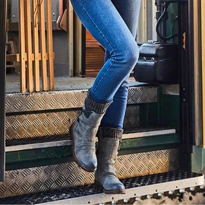 (Last day 70% OFF) Women's Winter Warm Lace Up Snow Boots, Comfort Wide Mid-calf Boots